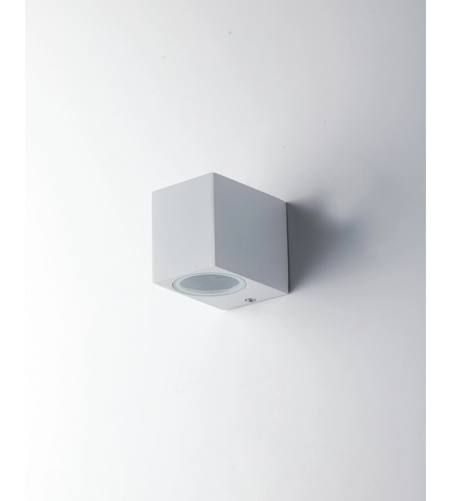 APPLIQUE "QUBO" ALLUMINIO BIANCO, 9,3X8X6,7 CM